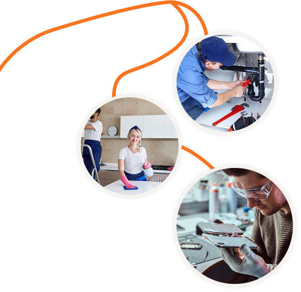 ServeDock home services marketplace banner illustration