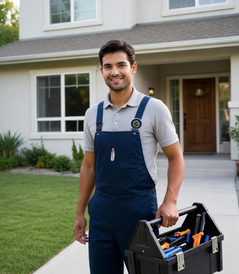 On-demand repair technician providing service at customer location